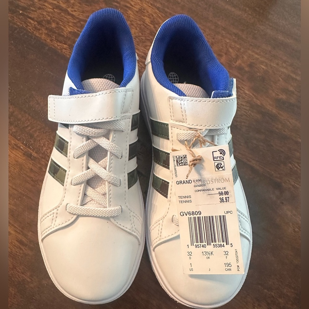 NWT Adidas Kids White and Camo Sneakers